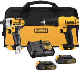 38% off Dewalt 20V Cordless Drill & Impact Driver + 2 Batteries on Amazon!